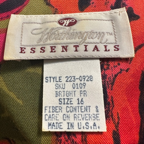 Worthington Dress.Vintage. Size 16 Red, black ,Green. Fitted waist, knee length - Picture 5 of 7